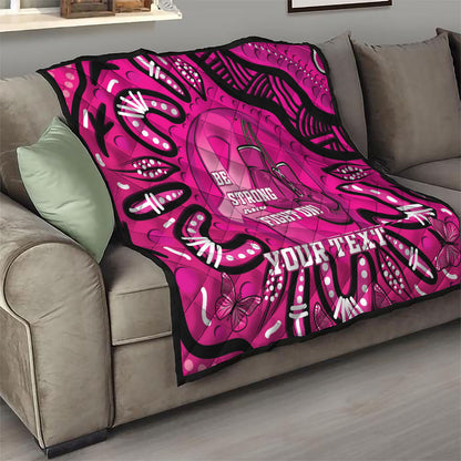 Personalised Australia Breast Cancer Quilt Pink Boxing Ribbon Be Strong And Fight On