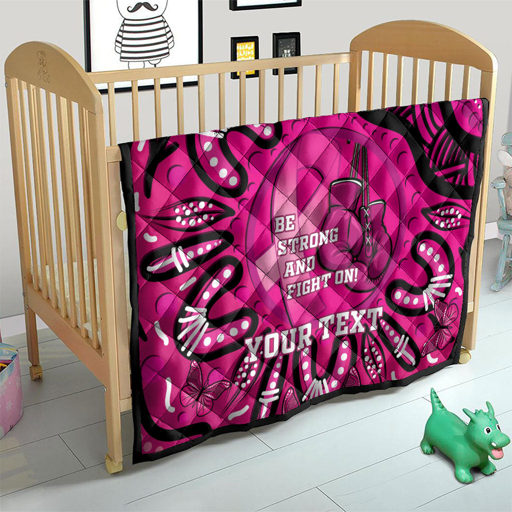 Personalised Australia Breast Cancer Quilt Pink Boxing Ribbon Be Strong And Fight On