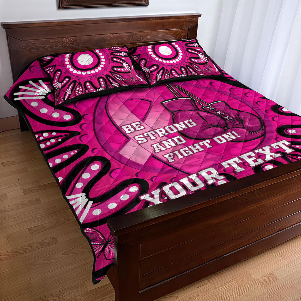 Personalised Australia Breast Cancer Quilt Bed Set Pink Boxing Ribbon Be Strong And Fight On