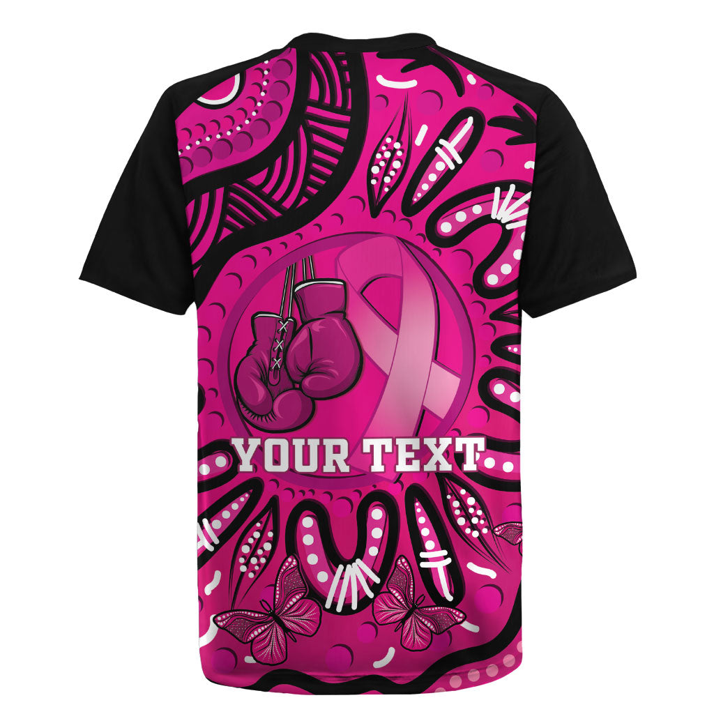 Personalised Australia Breast Cancer Rugby Jersey Pink Boxing Ribbon Be Strong And Fight On