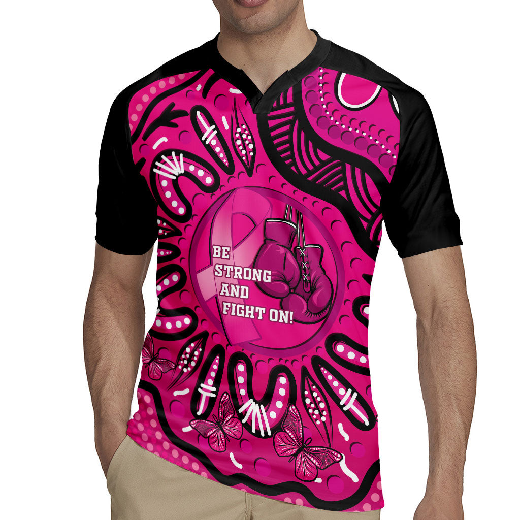 Personalised Australia Breast Cancer Rugby Jersey Pink Boxing Ribbon Be Strong And Fight On
