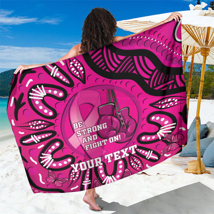 Personalised Australia Breast Cancer Sarong Pink Boxing Ribbon Be Strong And Fight On