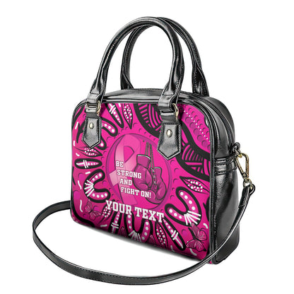 Personalised Australia Breast Cancer Shoulder Handbag Pink Boxing Ribbon Be Strong And Fight On