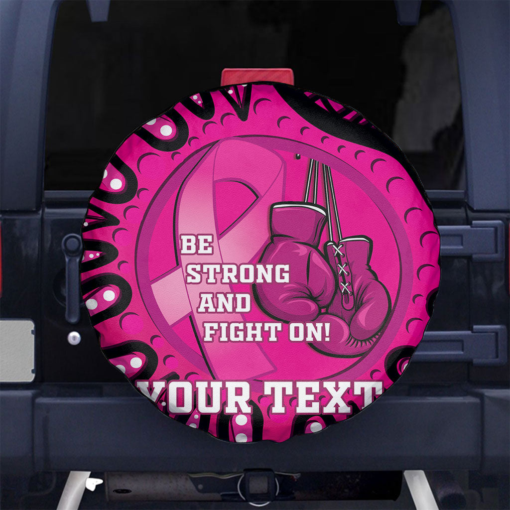 Personalised Australia Breast Cancer Spare Tire Cover Pink Boxing Ribbon Be Strong And Fight On