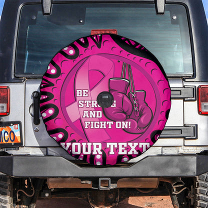 Personalised Australia Breast Cancer Spare Tire Cover Pink Boxing Ribbon Be Strong And Fight On