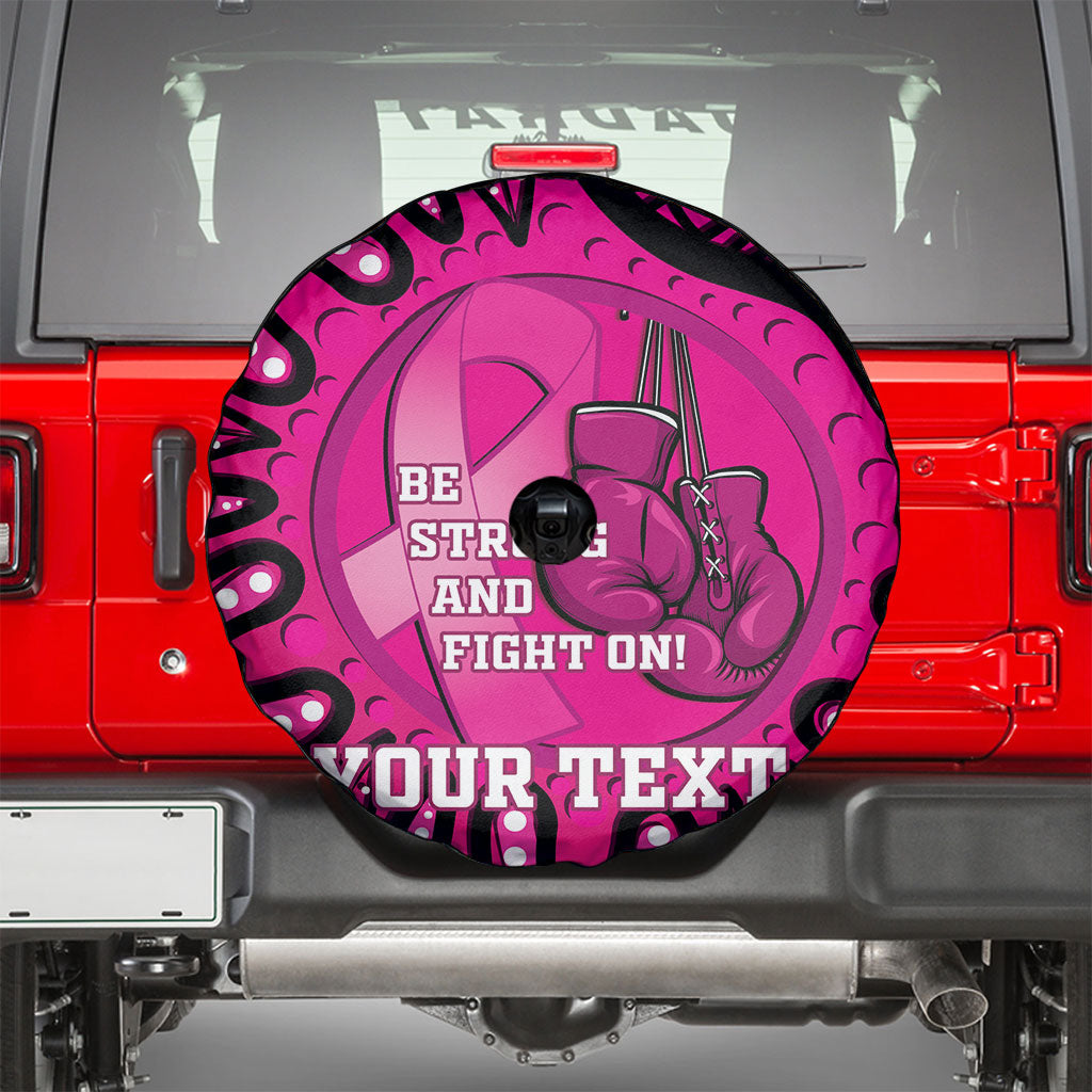 Personalised Australia Breast Cancer Spare Tire Cover Pink Boxing Ribbon Be Strong And Fight On