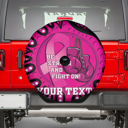 Personalised Australia Breast Cancer Spare Tire Cover Pink Boxing Ribbon Be Strong And Fight On