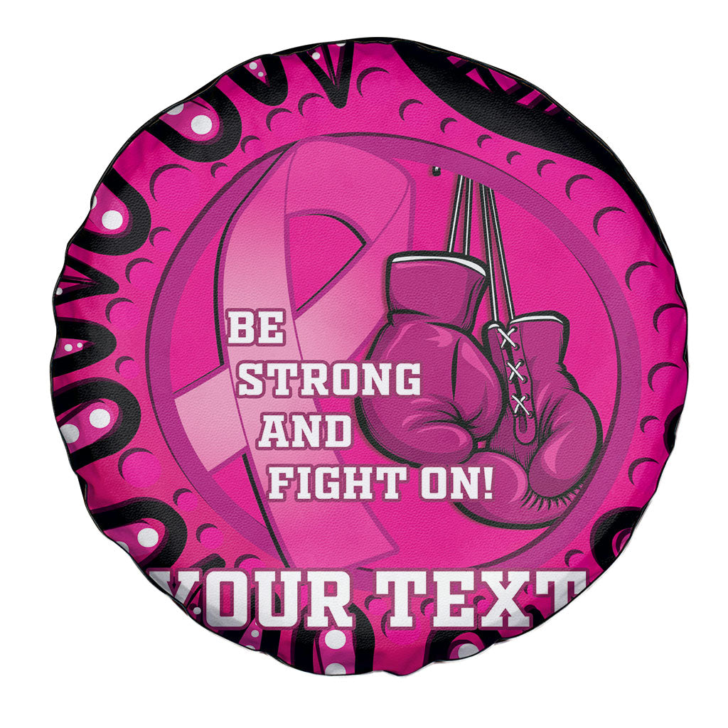 Personalised Australia Breast Cancer Spare Tire Cover Pink Boxing Ribbon Be Strong And Fight On