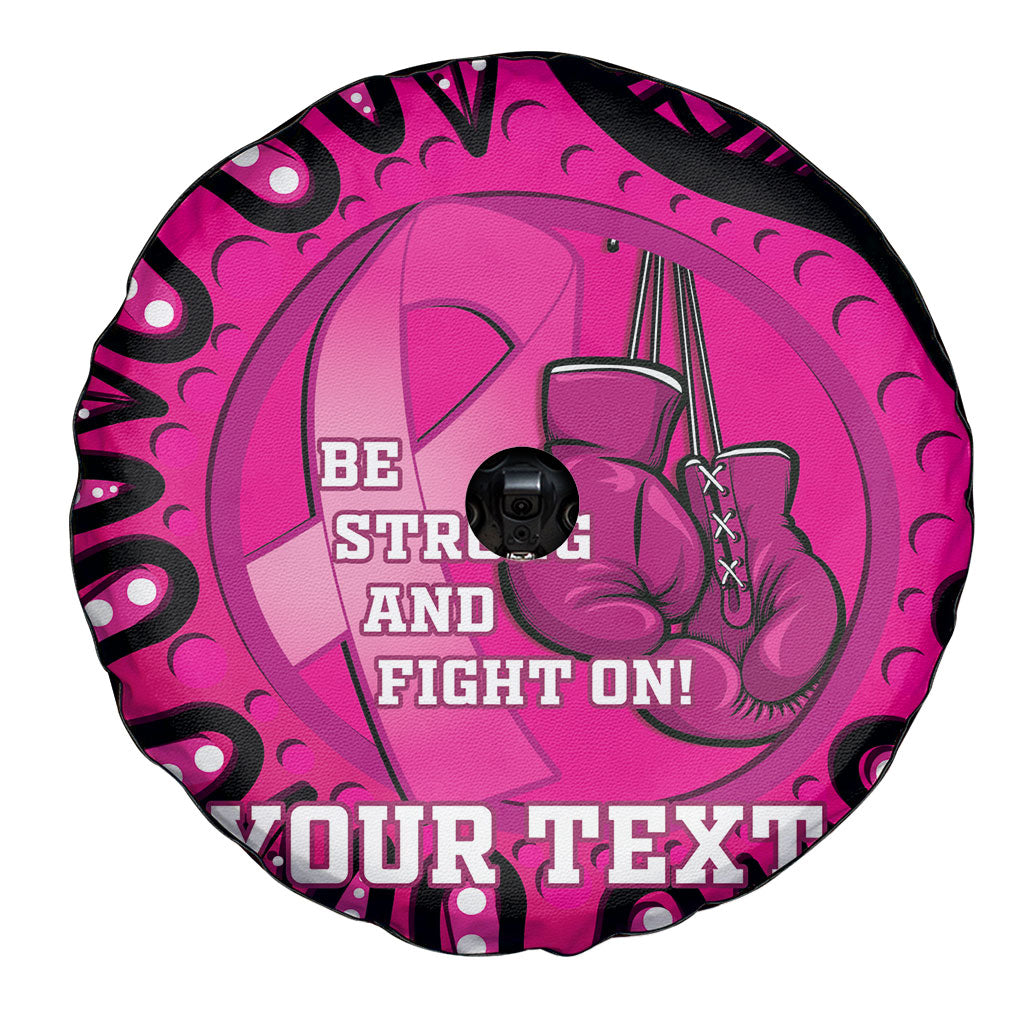 Personalised Australia Breast Cancer Spare Tire Cover Pink Boxing Ribbon Be Strong And Fight On