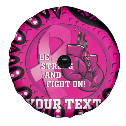 Personalised Australia Breast Cancer Spare Tire Cover Pink Boxing Ribbon Be Strong And Fight On