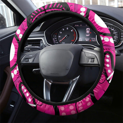 Australia Breast Cancer Steering Wheel Cover Pink Boxing Ribbon Be Strong And Fight On