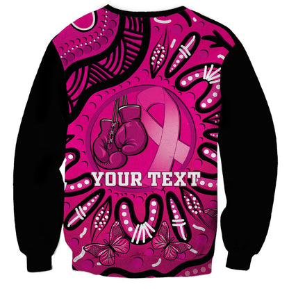 Personalised Australia Breast Cancer Sweatshirt Pink Boxing Ribbon Be Strong And Fight On