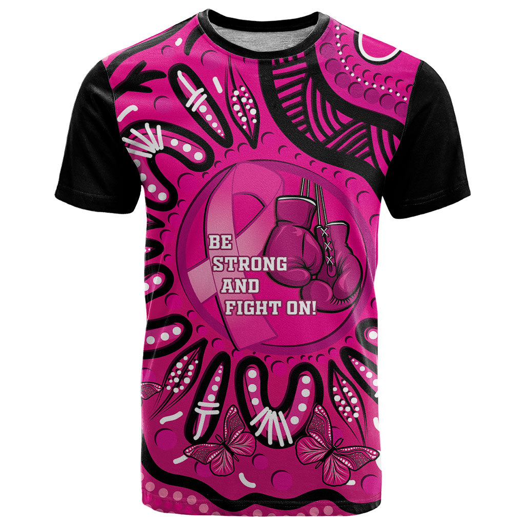 Personalised Australia Breast Cancer T Shirt Pink Boxing Ribbon Be Strong And Fight On