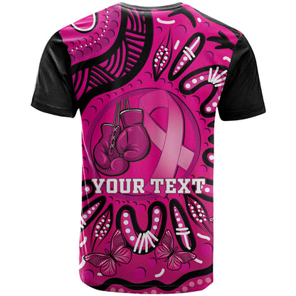 Personalised Australia Breast Cancer T Shirt Pink Boxing Ribbon Be Strong And Fight On