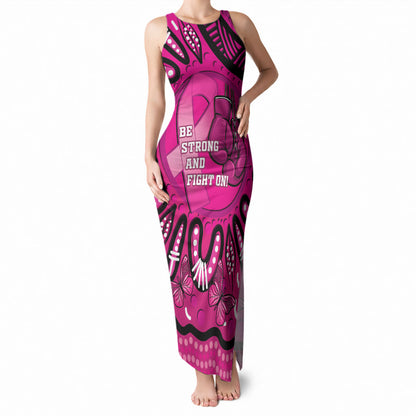 Personalised Australia Breast Cancer Tank Maxi Dress Pink Boxing Ribbon Be Strong And Fight On
