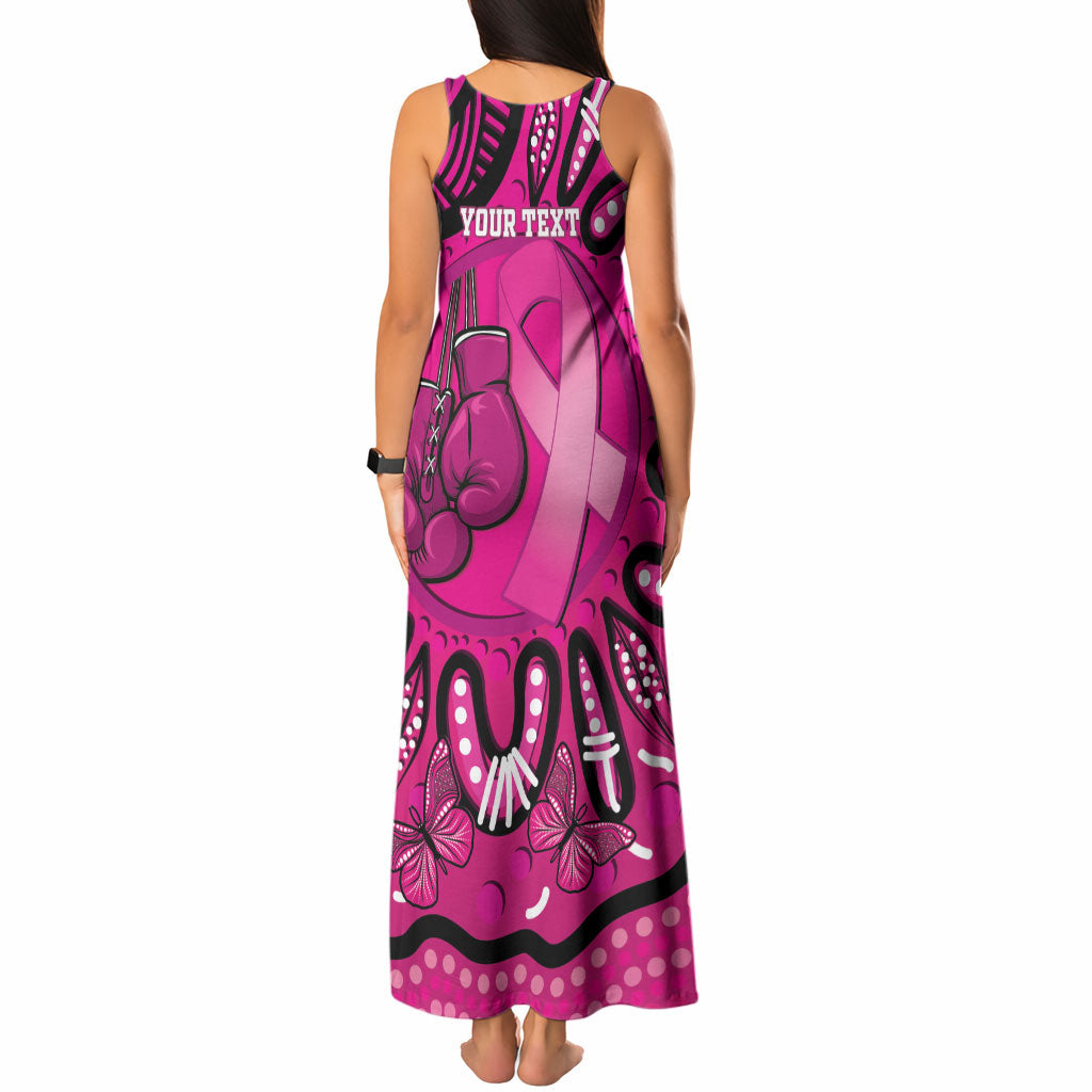 Personalised Australia Breast Cancer Tank Maxi Dress Pink Boxing Ribbon Be Strong And Fight On