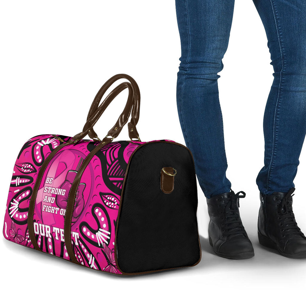 Personalised Australia Breast Cancer Travel Bag Pink Boxing Ribbon Be Strong And Fight On