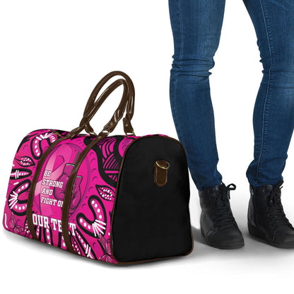 Personalised Australia Breast Cancer Travel Bag Pink Boxing Ribbon Be Strong And Fight On