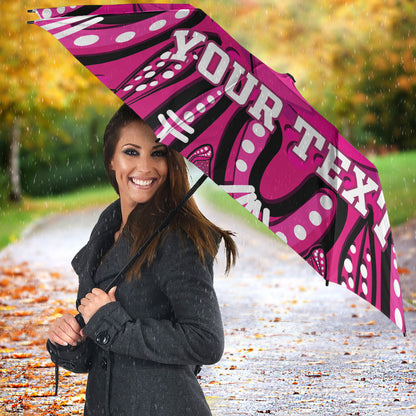 Personalised Australia Breast Cancer Umbrella Pink Boxing Ribbon Be Strong And Fight On
