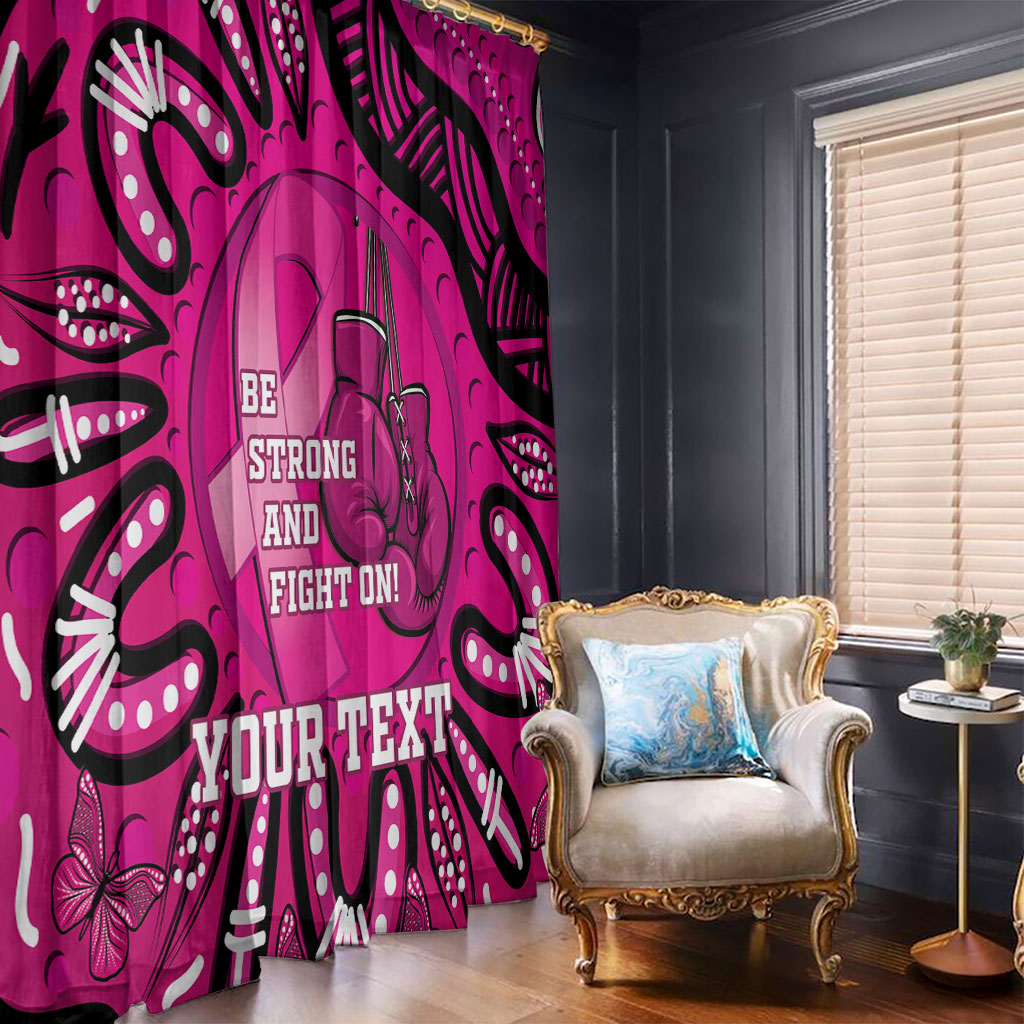 Personalised Australia Breast Cancer Window Curtain Pink Boxing Ribbon Be Strong And Fight On