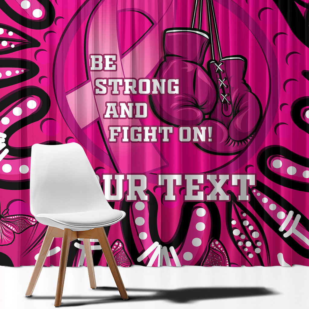 Personalised Australia Breast Cancer Window Curtain Pink Boxing Ribbon Be Strong And Fight On