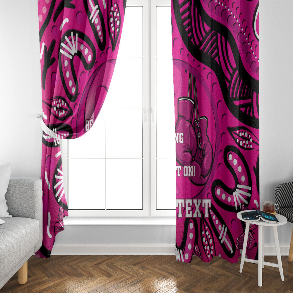 Personalised Australia Breast Cancer Window Curtain Pink Boxing Ribbon Be Strong And Fight On