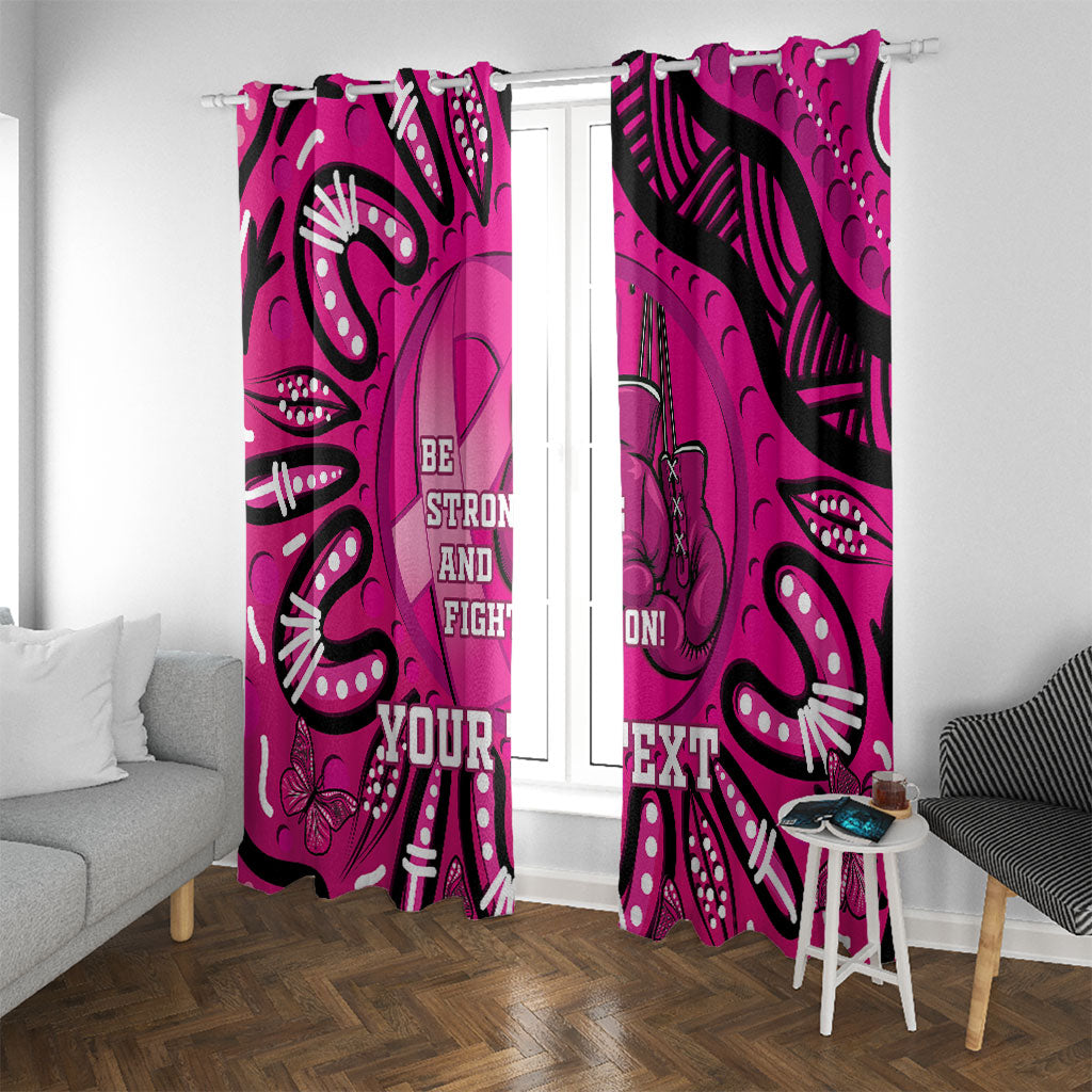 Personalised Australia Breast Cancer Window Curtain Pink Boxing Ribbon Be Strong And Fight On