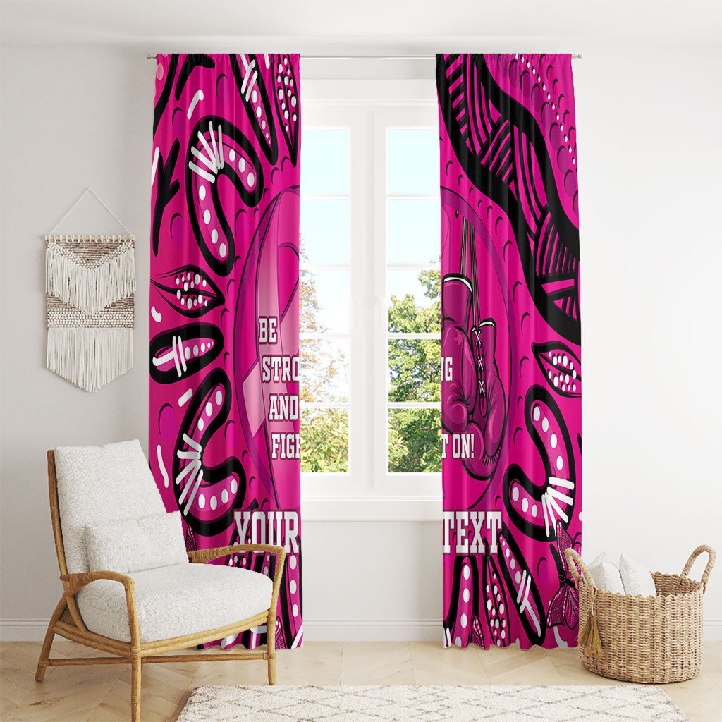 Personalised Australia Breast Cancer Window Curtain Pink Boxing Ribbon Be Strong And Fight On