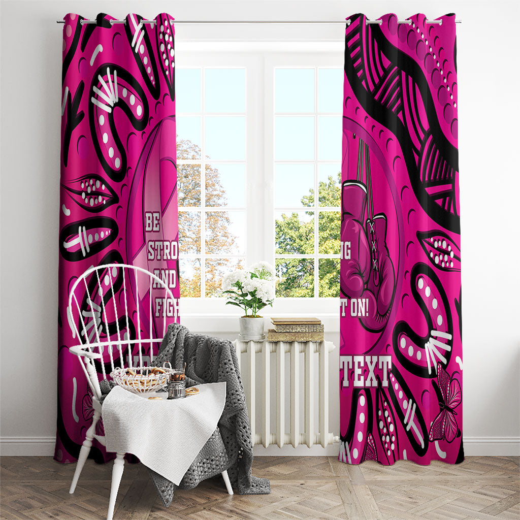 Personalised Australia Breast Cancer Window Curtain Pink Boxing Ribbon Be Strong And Fight On