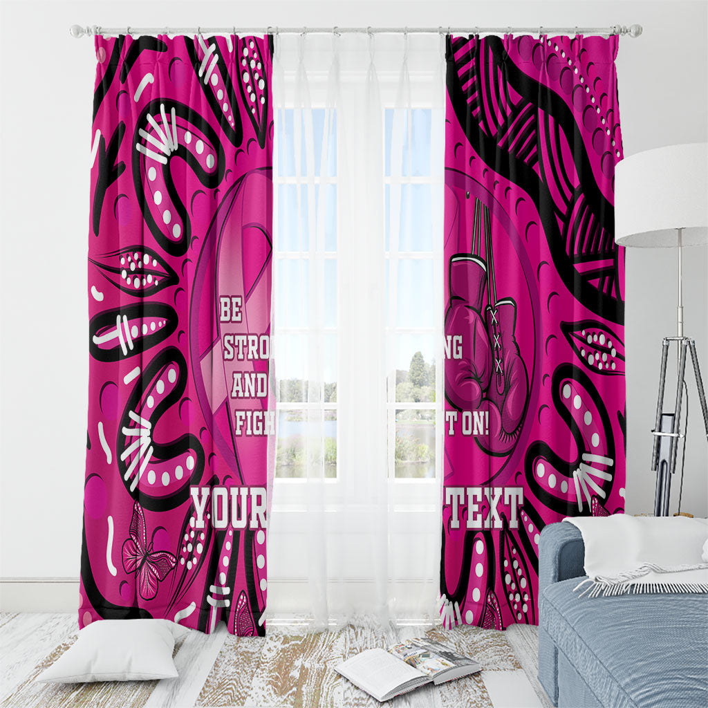 Personalised Australia Breast Cancer Window Curtain Pink Boxing Ribbon Be Strong And Fight On