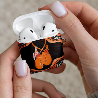 Australia Leukemia Support AirPods Case Aussie Cockatoo Fight Boxing Gloves Aboriginal Art