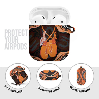 Australia Leukemia Support AirPods Case Aussie Cockatoo Fight Boxing Gloves Aboriginal Art