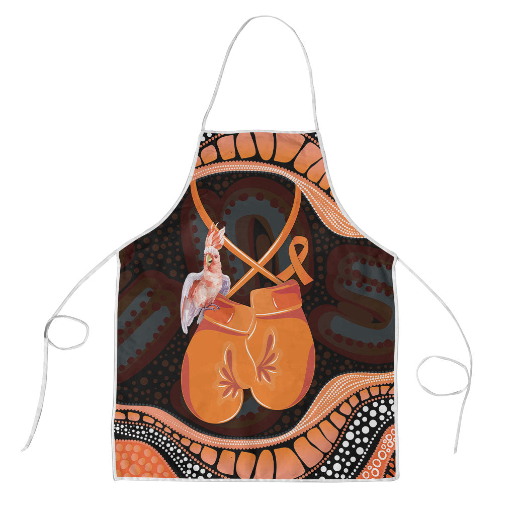 Australia Leukemia Support Apron Aussie Cockatoo Fight Boxing Gloves Aboriginal Art
