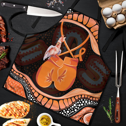 Australia Leukemia Support Apron Aussie Cockatoo Fight Boxing Gloves Aboriginal Art