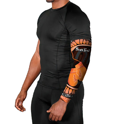 Personalised Australia Leukemia Support Arm Sleeves Aussie Cockatoo Fight Boxing Gloves Aboriginal Art