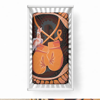 Australia Leukemia Support Baby Bed Cover Aussie Cockatoo Fight Boxing Gloves Aboriginal Art