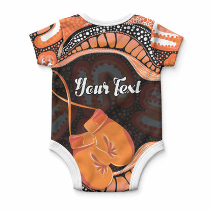 Personalised Australia Leukemia Support Baby Onesie Aussie Cockatoo Fight Boxing Gloves Aboriginal Art