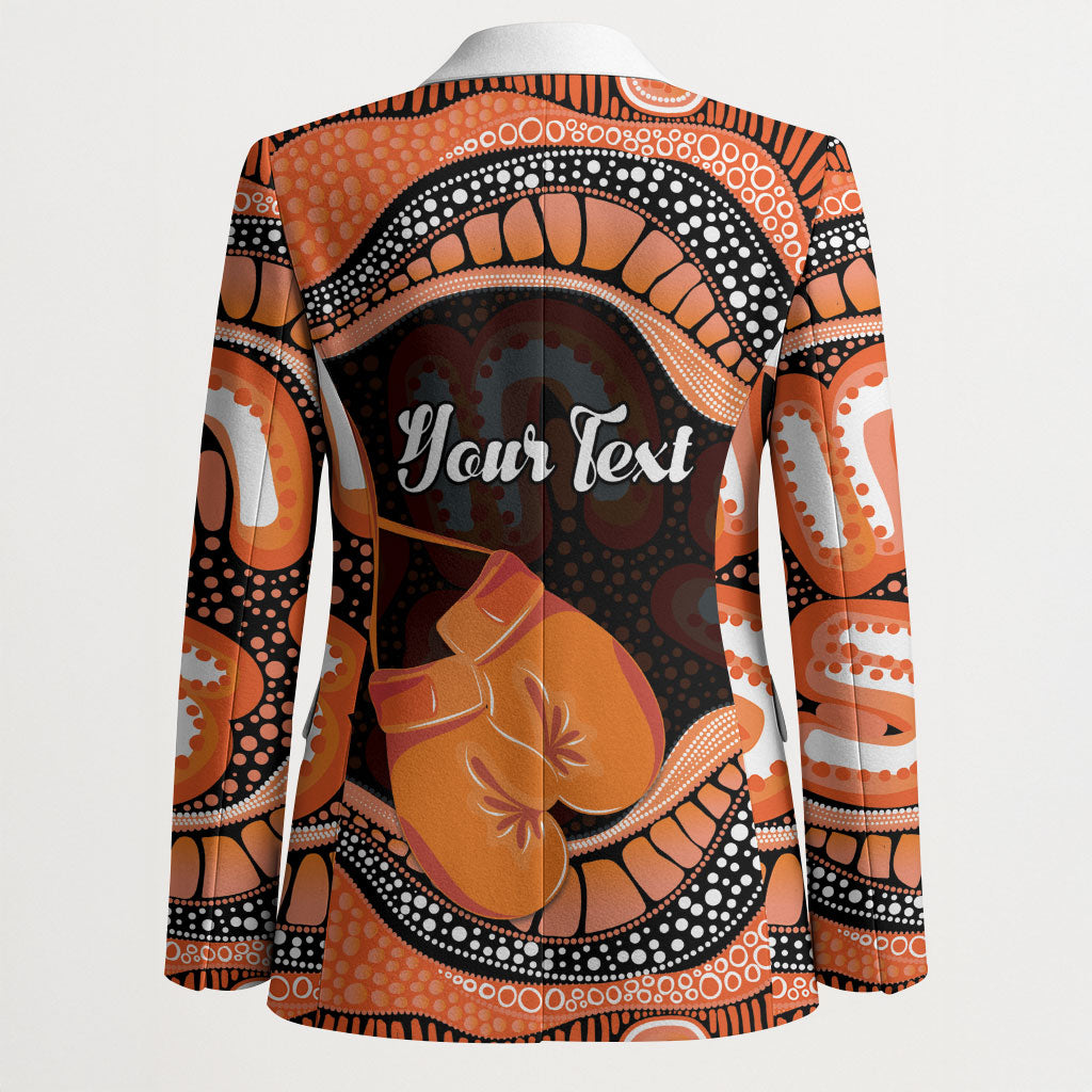 Personalised Australia Leukemia Support Blazer Aussie Cockatoo Fight Boxing Gloves Aboriginal Art