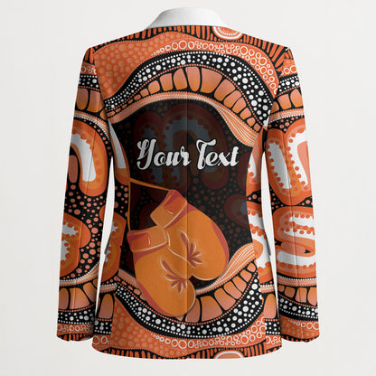 Personalised Australia Leukemia Support Blazer Aussie Cockatoo Fight Boxing Gloves Aboriginal Art