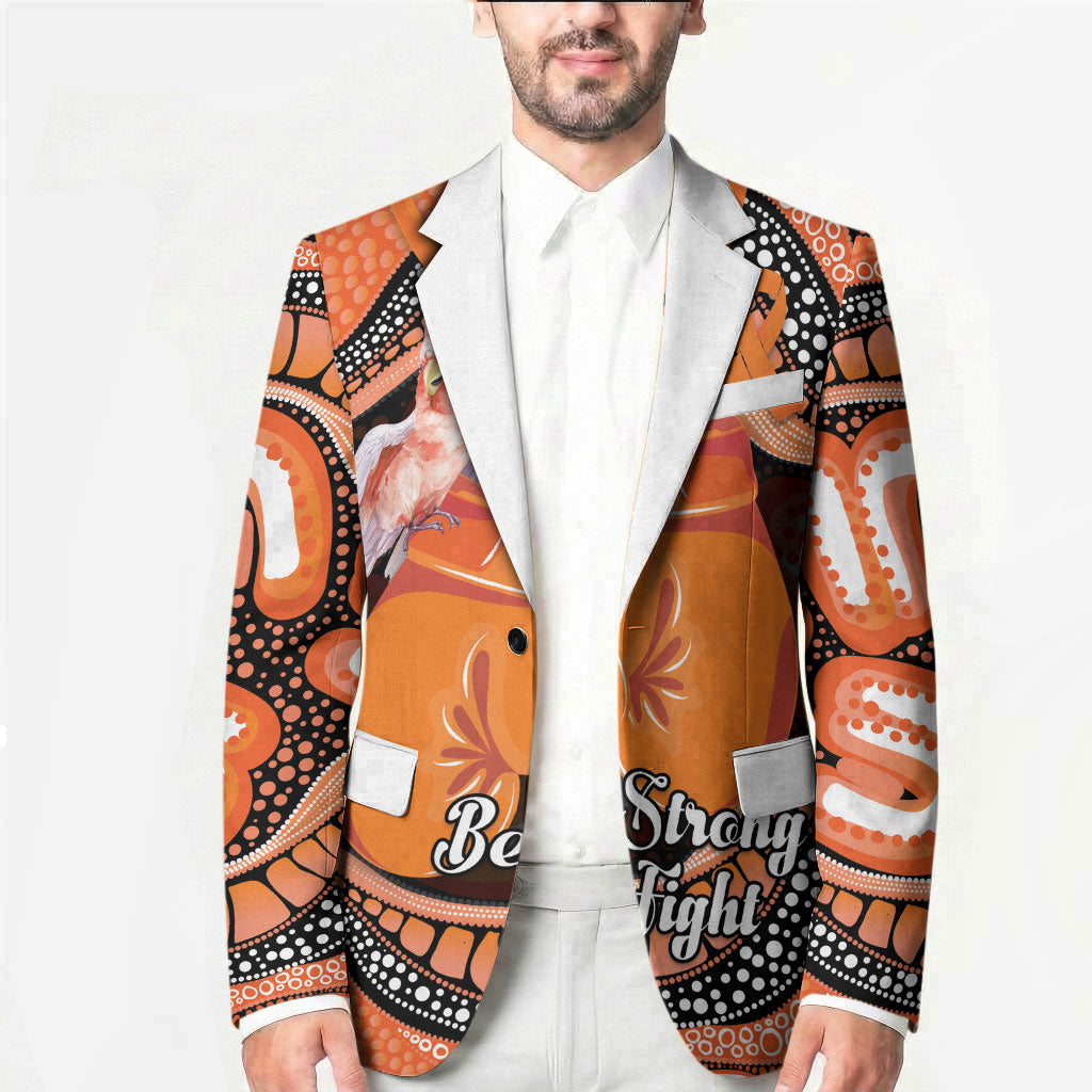 Personalised Australia Leukemia Support Blazer Aussie Cockatoo Fight Boxing Gloves Aboriginal Art