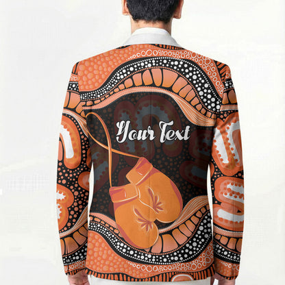 Personalised Australia Leukemia Support Blazer Aussie Cockatoo Fight Boxing Gloves Aboriginal Art