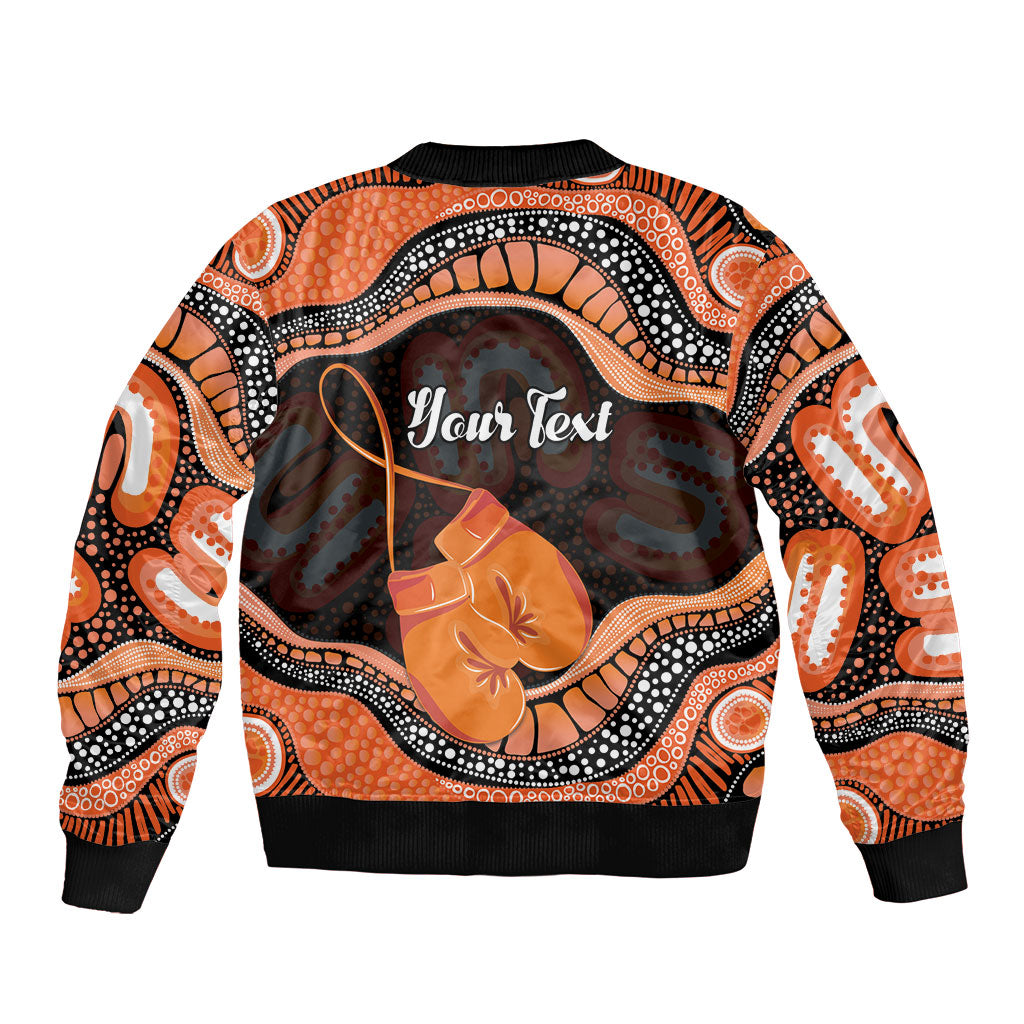 Personalised Australia Leukemia Support Bomber Jacket Aussie Cockatoo Fight Boxing Gloves Aboriginal Art