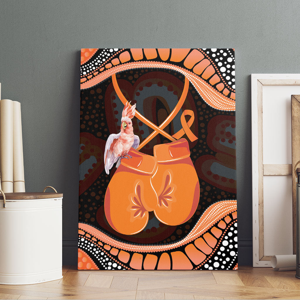 Australia Leukemia Support Canvas Wall Art Aussie Cockatoo Fight Boxing Gloves Aboriginal Art