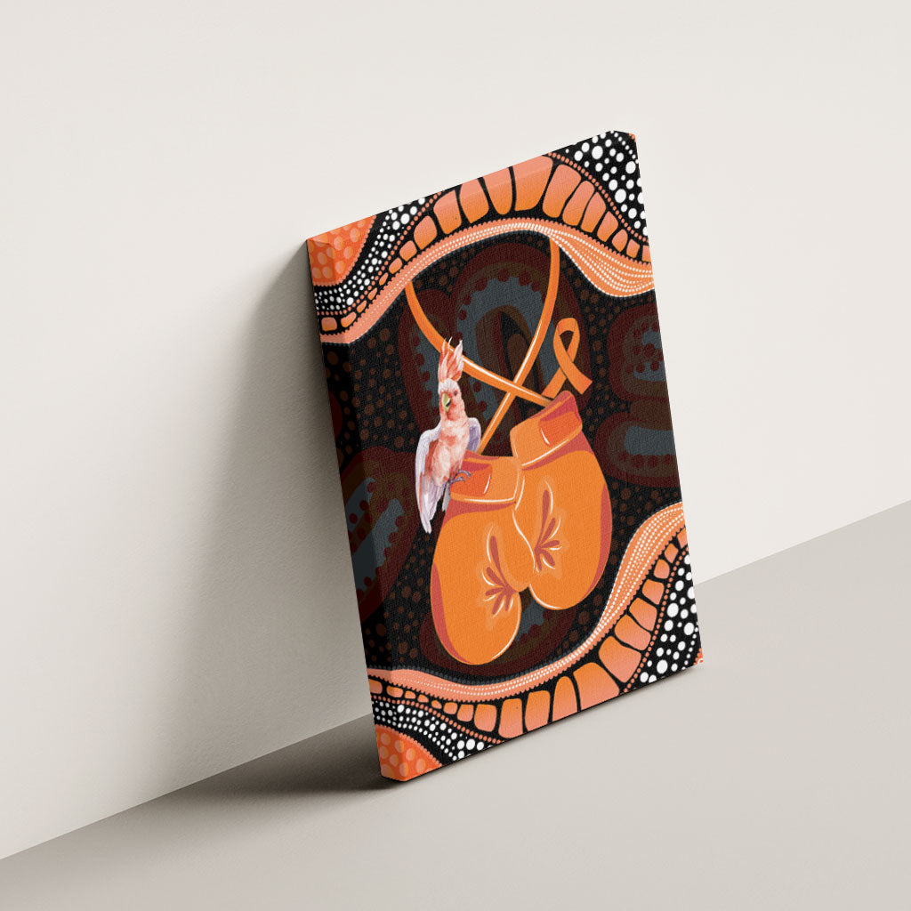 Australia Leukemia Support Canvas Wall Art Aussie Cockatoo Fight Boxing Gloves Aboriginal Art