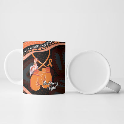 Personalised Australia Leukemia Support Ceramic Mug Aussie Cockatoo Fight Boxing Gloves Aboriginal Art
