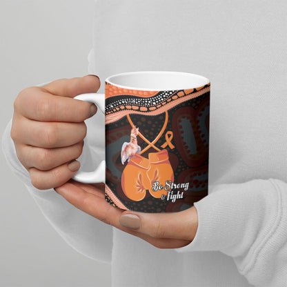 Personalised Australia Leukemia Support Ceramic Mug Aussie Cockatoo Fight Boxing Gloves Aboriginal Art