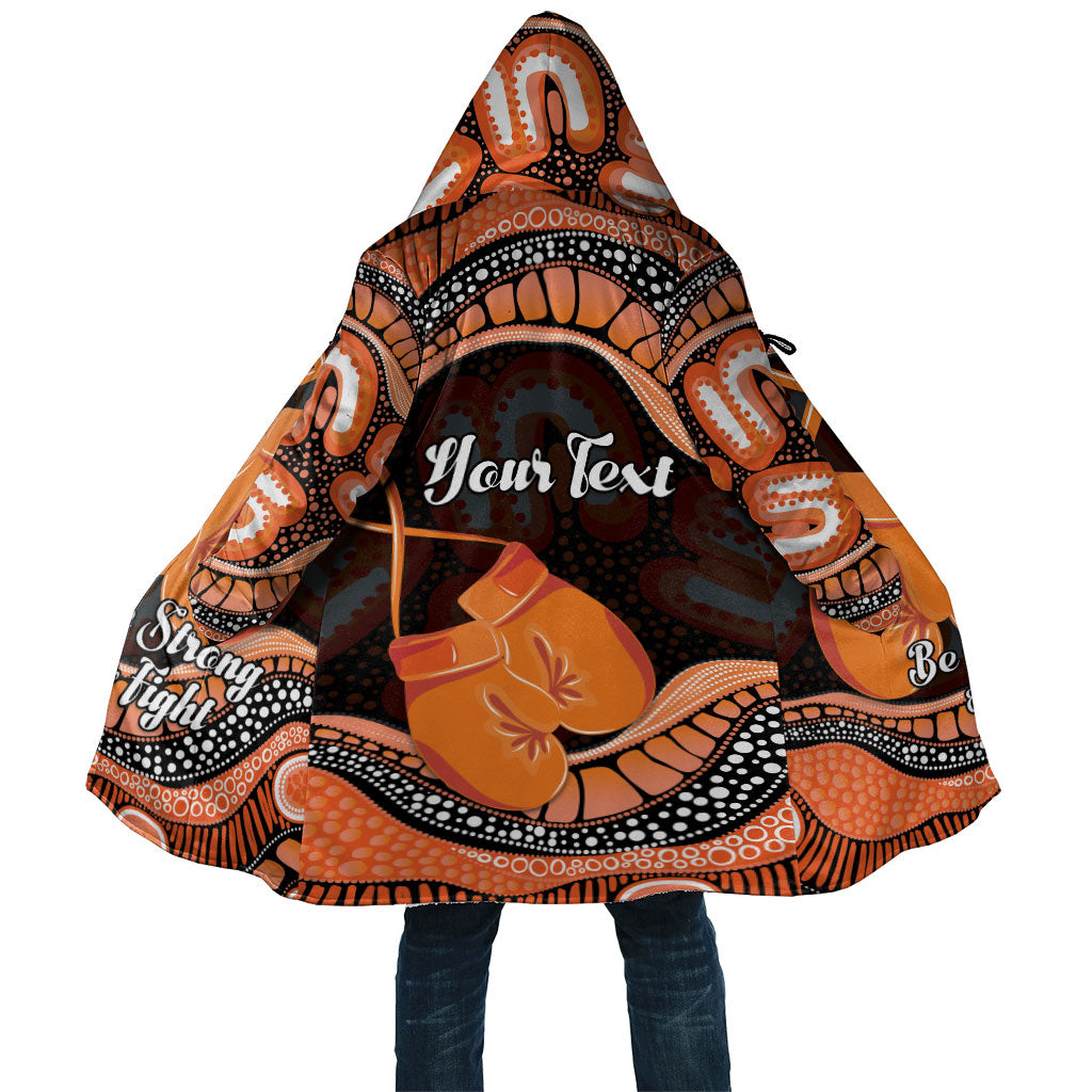 Personalised Australia Leukemia Support Cloak Aussie Cockatoo Fight Boxing Gloves Aboriginal Art