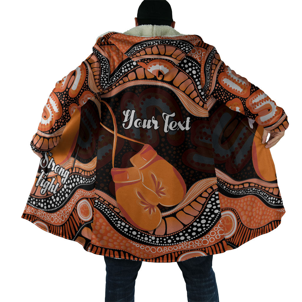 Personalised Australia Leukemia Support Cloak Aussie Cockatoo Fight Boxing Gloves Aboriginal Art
