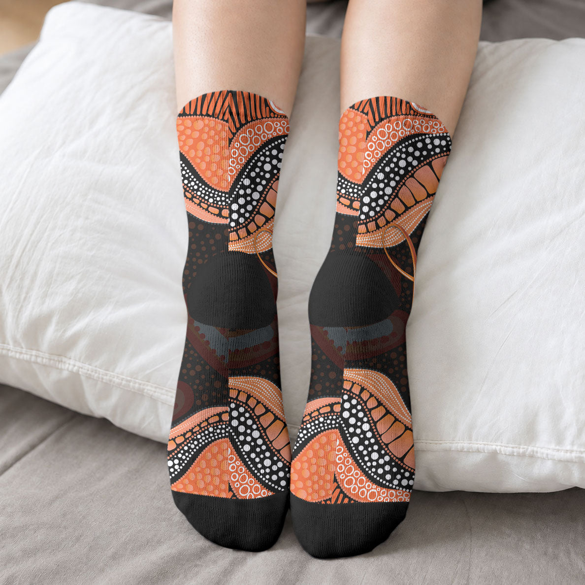 Personalised Australia Leukemia Support Crew Socks Aussie Cockatoo Fight Boxing Gloves Aboriginal Art