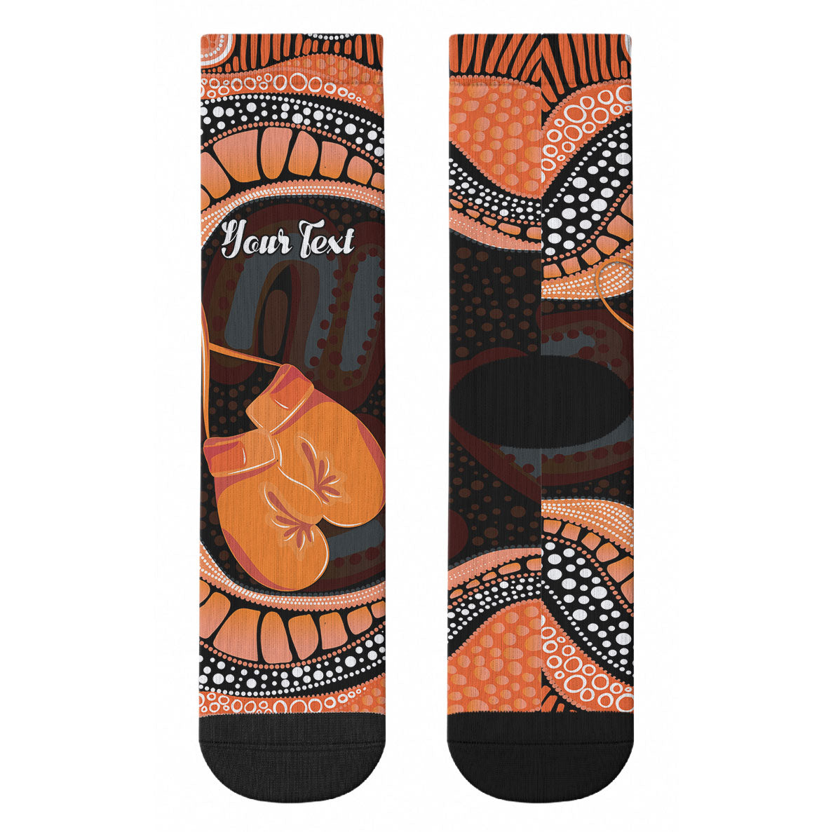 Personalised Australia Leukemia Support Crew Socks Aussie Cockatoo Fight Boxing Gloves Aboriginal Art